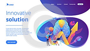 Innovative solution concept landing page.