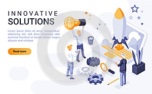 Innovative solutions landing page isometric