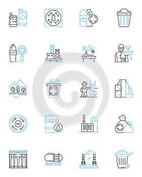 Innovative solutions linear icons set. Creative, Cutting-edge, Inventive, Revolutionary, Unique, Progressive