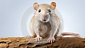 Innovative Techniques: A Rat Sitting On A Piece Of Wood