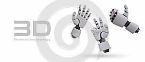 Innovative technologies. Poster with robotic hands