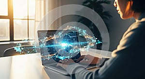 Innovative Technology Concept with Digital Network and Data Visualization