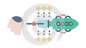 Innovative Thinking and Idea Generation, Creative Process, Mind Map, vector design Generative AI