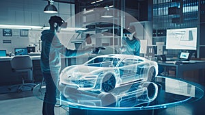 The innovative VR car design. AI generated