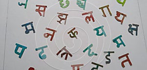 Innovative way to teach child reading language with colorful letters.