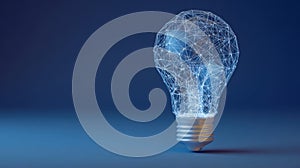 Innovative Wireframe Light Bulb Digital Idea Technology