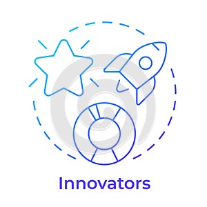 Innovators blue gradient concept icon