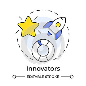 Innovators multi color concept icon