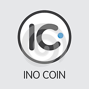 INO - Ino Coin. The Trade Logo of Coin or Market Emblem.