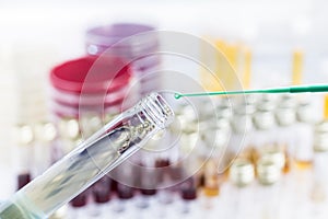 Inoculation of sample in culture medium in tube