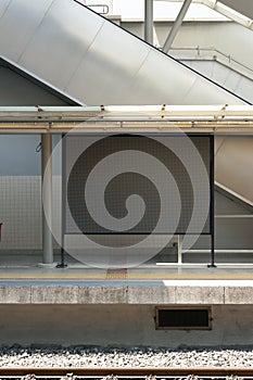 Inoperative electronic billboard at the metro stop photo