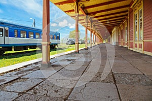 Inoperative railway station platform in Haapsalu, Estonia