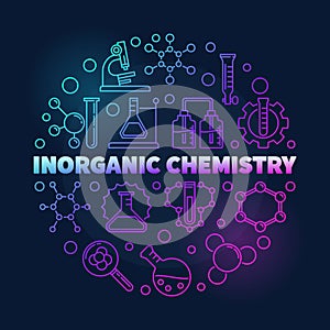 Inorganic Chemistry vector colorful round linear illustration photo