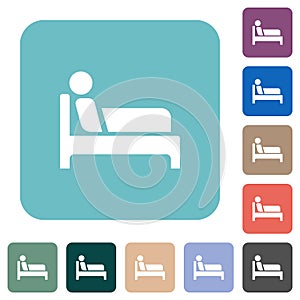 Inpatient rounded square flat icons