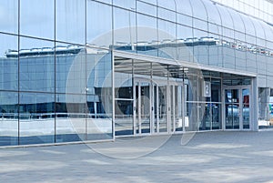 Input in a glass building