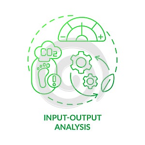 Input output analysis green gradient concept icon