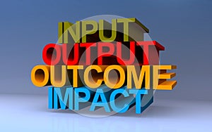 input output outcome impact on blue photo