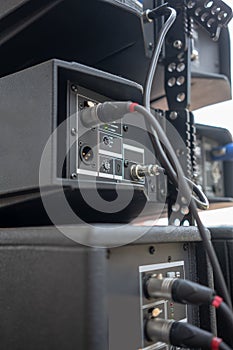 Input Output Panel on the back of an Audio Interface