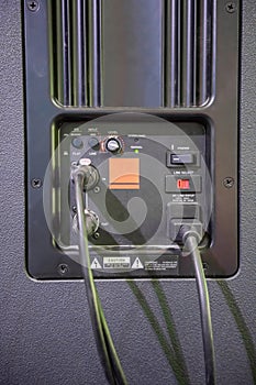 Input Output Panel on the back of an Audio Interface