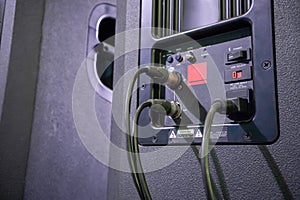 Input Output Panel on the back of an Audio Interface