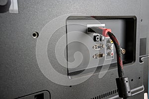 Input Output Panel on the back of an LCD / LED Television