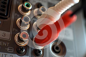 Input Output Panel on the back of a plasma TV