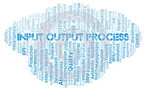 Input Output Process typography word cloud create with the text only.