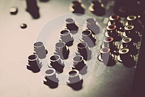 Input plugs on mixer