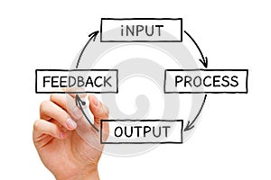 Input Process Output Feedback Diagram Concept