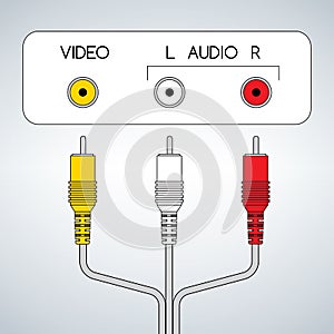 Input rca audio video jacks with cable