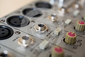 Input Sockets And Operating of the Audio Mixer.