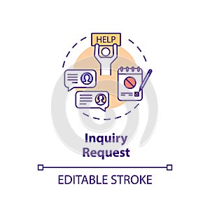 Inquiry request concept icon