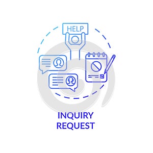 Inquiry request concept icon