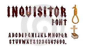 Inquisitor font. Ancient Gothic font. Font for Holy Inquisition.