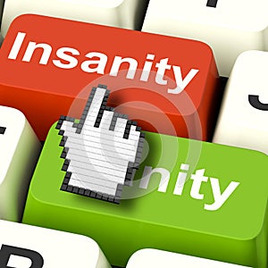 Insanity Sanity Keys Shows Sane And Insane Psychology photo