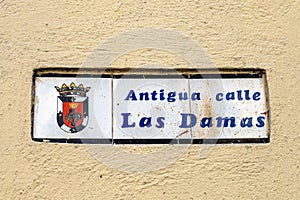 Inscription with Calle Las Damas, Santo Domingo, Dominican Republic photo