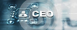 Inscription CEO virtual screen. Chief Executive Officer