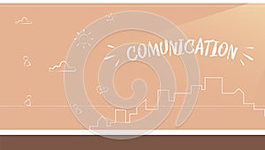 Inscription Communication on the background