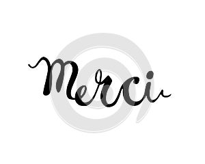 Inscription in French: Thank You merci