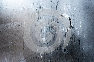 The inscription on glass, question mark concept question
