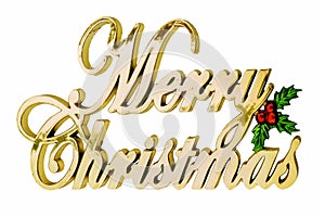 The inscription in golden letters: Merry Christmas