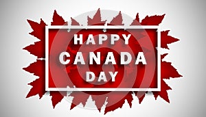 The inscription Happy Canada Day with the colors of the national flag. Canada Day holiday concept