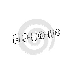 The inscription hohoho. Vector. Handwritten. Element of a festive decor. Can be used for decoration of congratulations, cards,