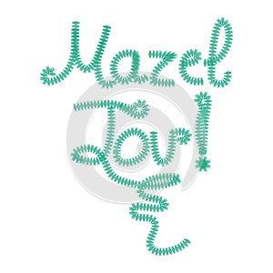 The inscription lettering Mazel Tov Hebrew in translation I wish you happiness. Hand draw, Doodle. Vector illustration