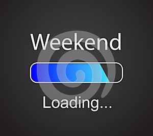 Inscription loading Weekend concept illustration background photo