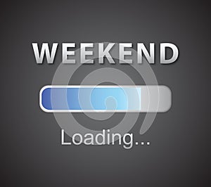 Inscription loading Weekend concept illustration background