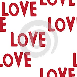 The inscription. Love.Abstract pattern.