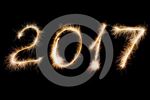 Inscription 2017 made sparklers.