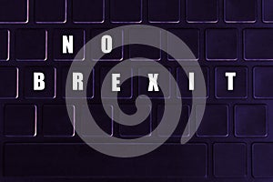 The inscription `no brexit` on the keyboard.