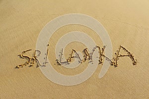 The inscription on the sand: Sri Lanka